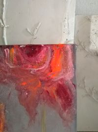 Detail, abstrakte Rose auf hochwertiger Leinwand, 20X20cm